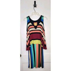 Maeve Anthropologie Davina Striped Layered Multicolored Dress Sz Medium